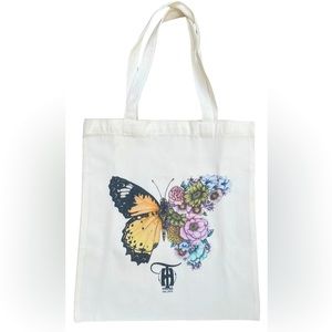 Butterfly Flower Canvas Tote Bag
